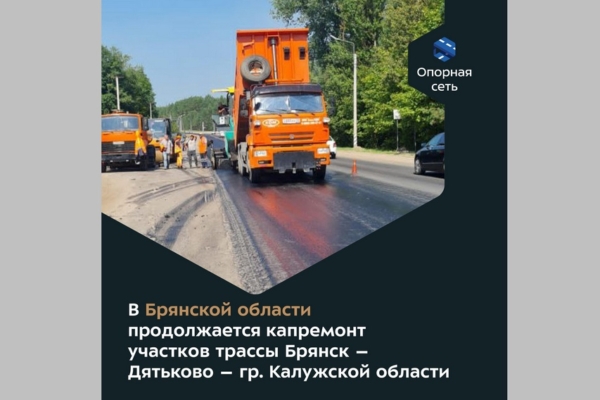 В Дятьковском районе Брянской области по нацпроекту ремонтируют участок дороги