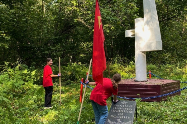 Активисты Волонтёрской Роты Комаричского района совместно с представителями Комаричского механико-технологического техникума провели масштабную уборку территории и реконструкцию памятника в Дедоводье