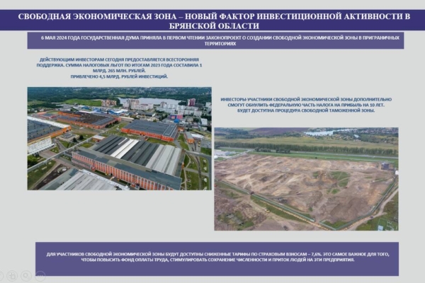 Александр Богомаз рассказал Владимиру Путину об устойчивом росте промышленности Брянской области