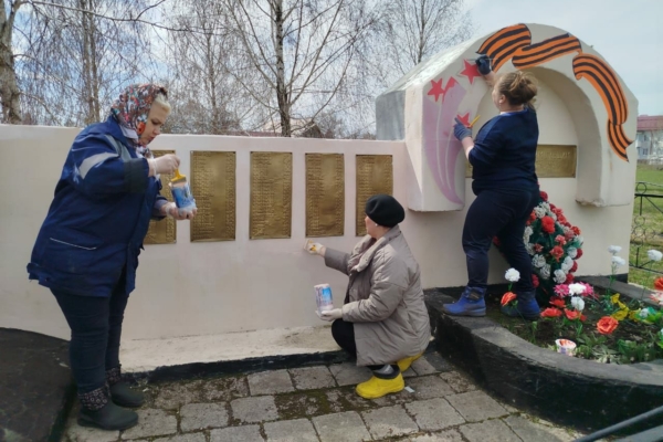 Работники культуры поселка Марьинка провели акцию «Помоги памятнику»