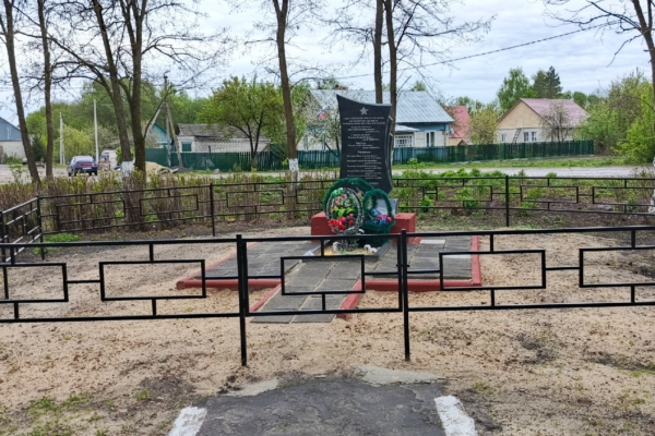 В поселке Лопандино установили новое металлическое ограждение на братской могиле