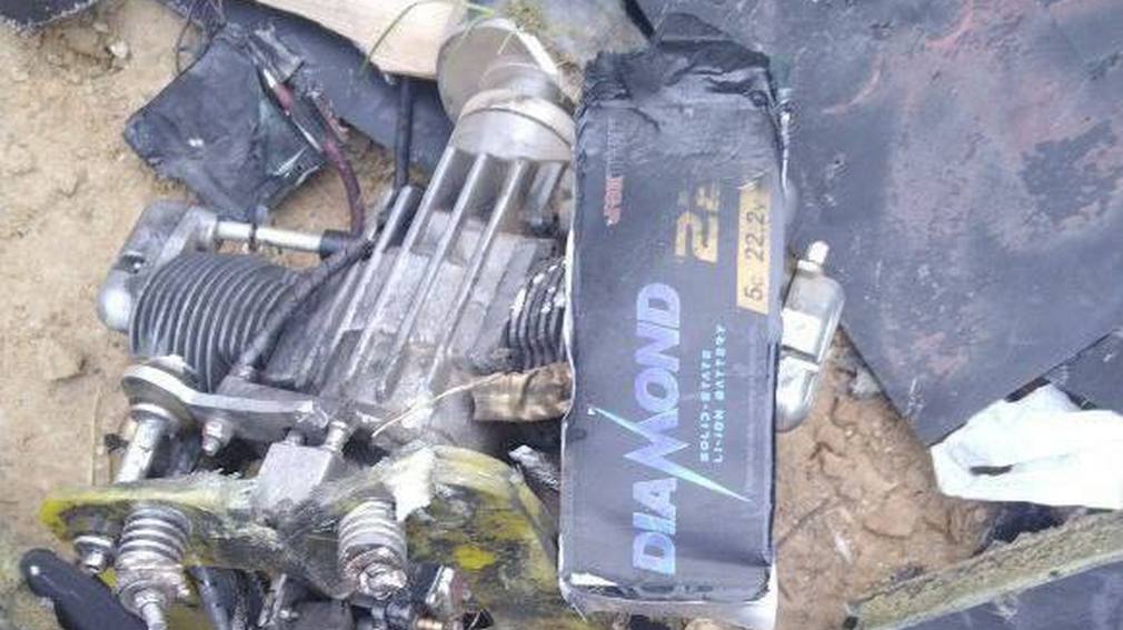 Бойцы «БАРС-Брянск» продемонстрировали обломки сбитого дрона-бомбардировщика