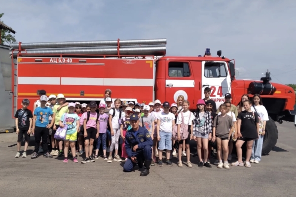 Учащихся пришкольного летнего оздоровительного лагеря Комаричcкой СОШ N2 побывали на экскурсии в ПСЧ-24