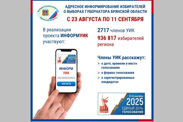 В Брянской области пройдет адресное информирование избирателей