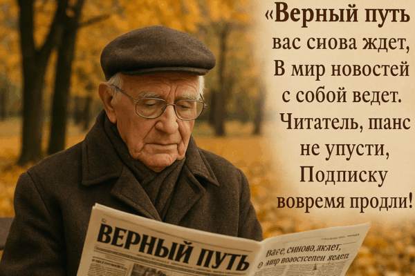 Продолжается подписка на газету «Верный путь » на первое полугодие 2026 года