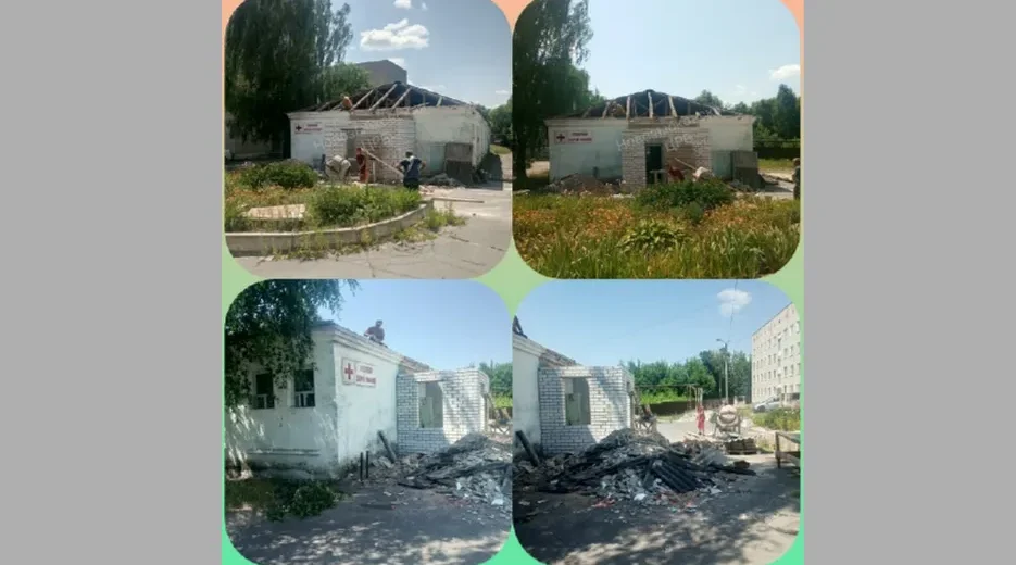 В Новозыбковской ЦРБ продолжается ремонт здания скорой помощи
